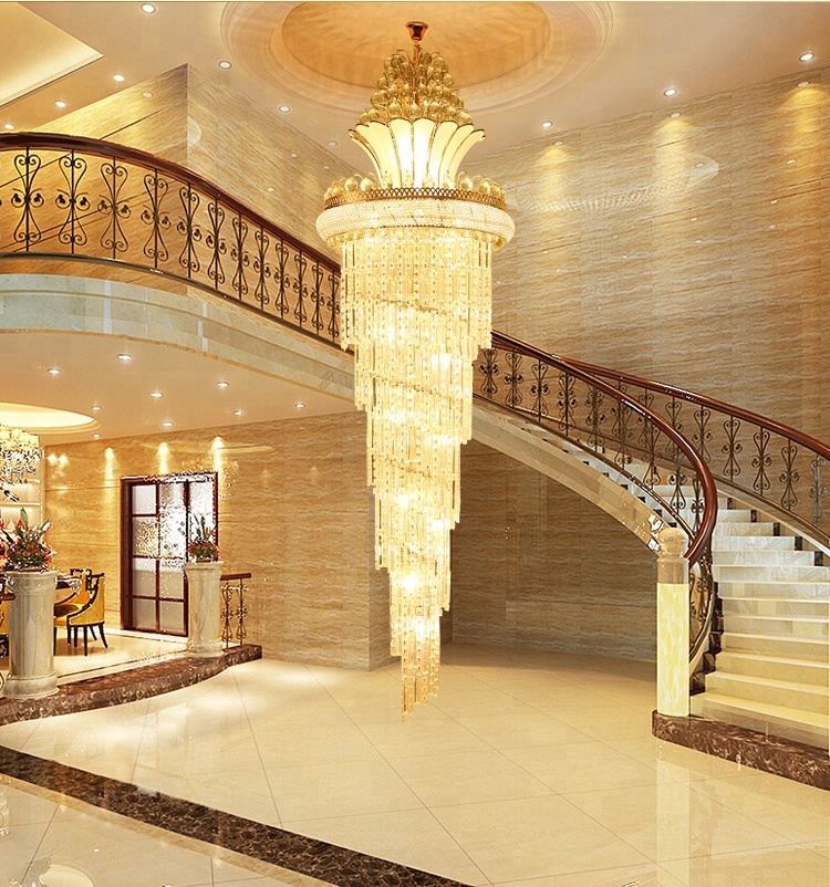 LED Stair light gold crystal chandelier crystal stair chandelier lights for home ETL89031