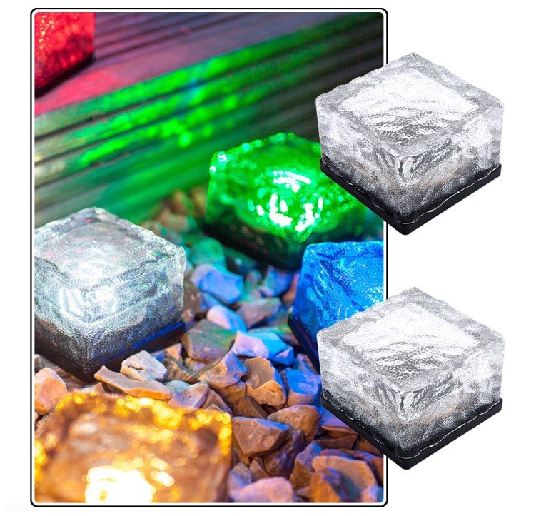 Открытый водонепроницаемый RGB белый IP65 стекло светодио дный Ice асфальтоукладчик Солнечный Свет Кирпич