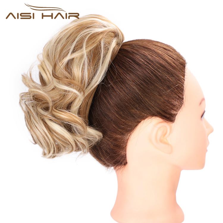 Aisi волос шнурок конский хвост обёрточная бумага Hairpieces Короткие вьющиеся клип в конский хвост волос Расширение Синтетический Hairpiece для женщин