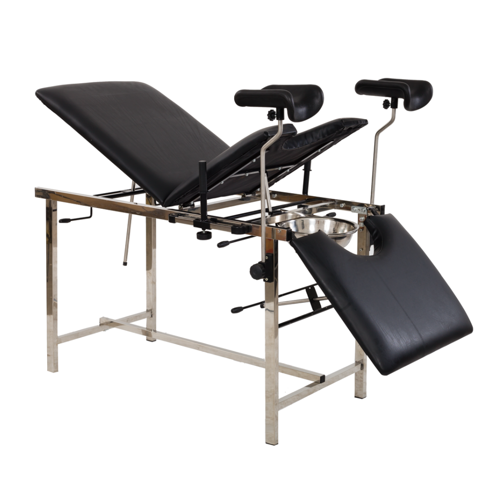 Stainless steel hospital gynecology examination couch delivery bed table