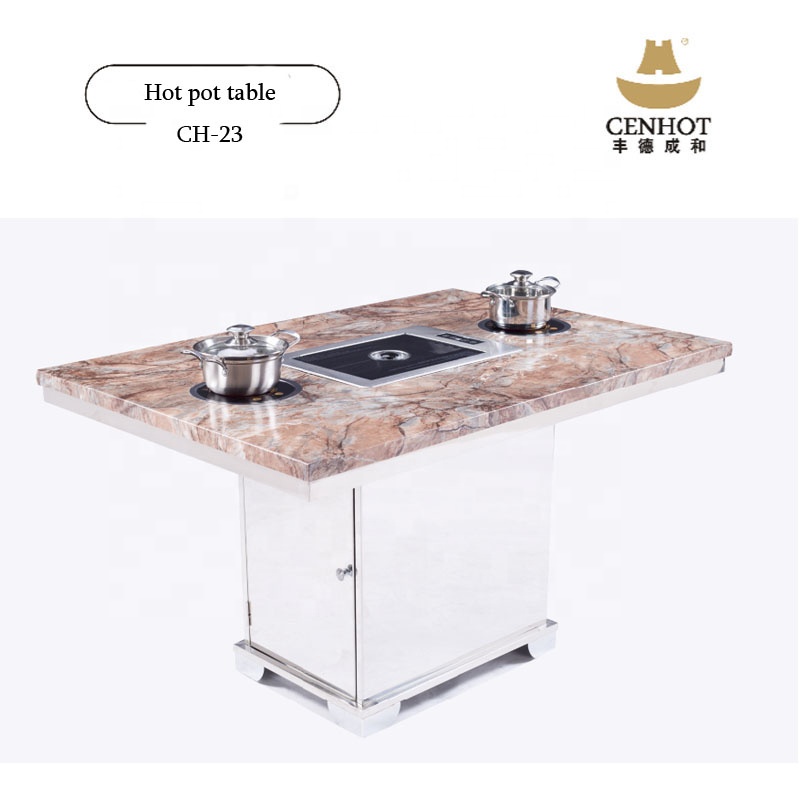Бездымного Электрический принадлежности для шашлыков гриль с Hot Pot стол ресторана портативный барбекю мрамор