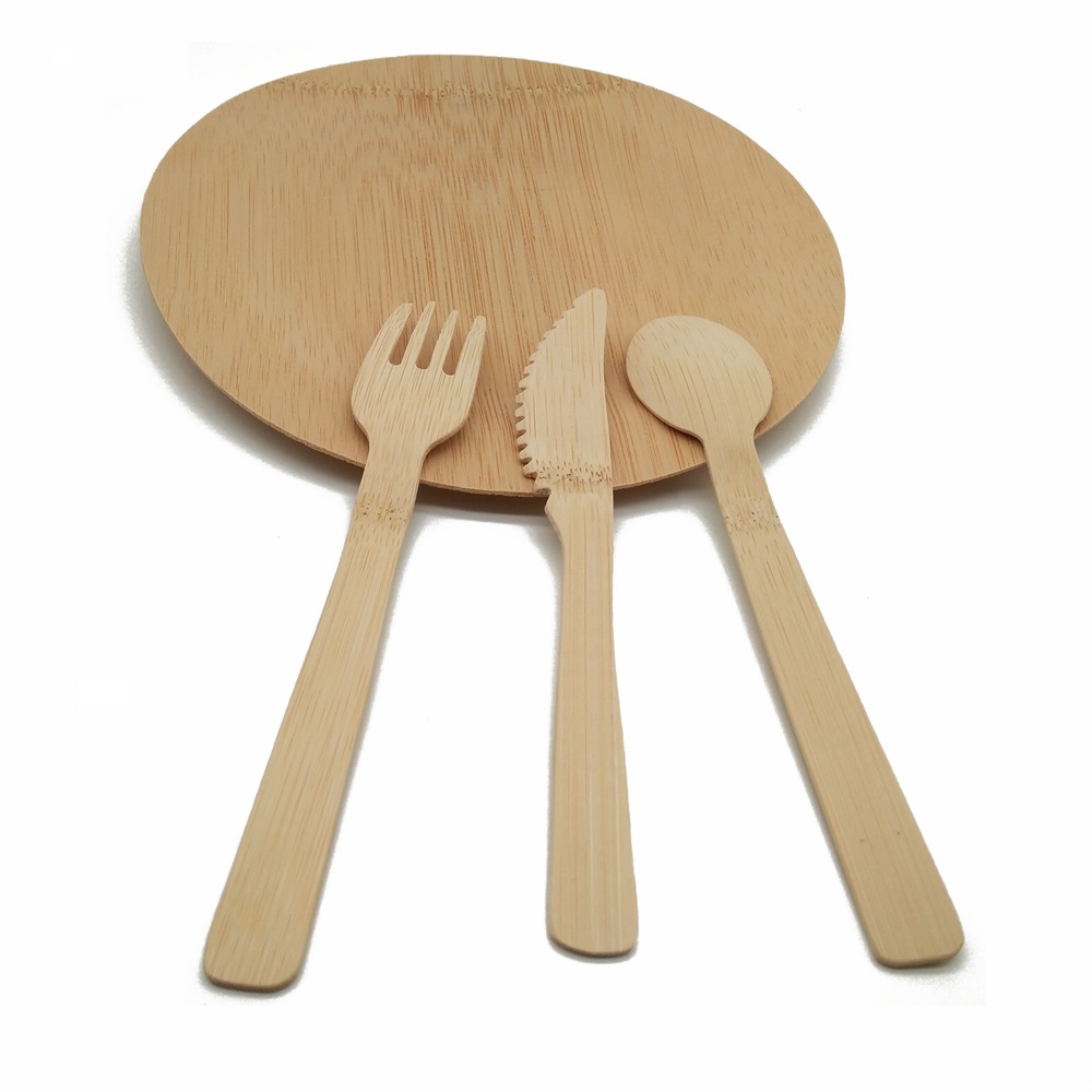 Best Selling Lightweight Camping Kit/Bamboo Plates, Forks, Knifes and Spoons for Camping and Travel Bamboo cutlery