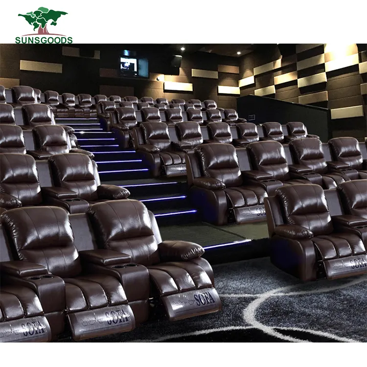 Custom Power Reclining Theater Chairs, Movie Theater Sectional Sofas,Power Recliner Theater Seats