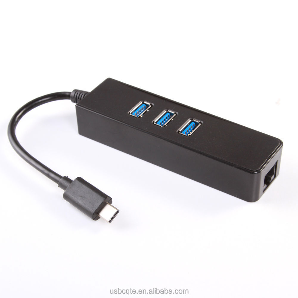 USB 3.1 Тип C USB-C 3 порта USB 3.0 хаб с RJ45 LAN Gigabit Ethernet адаптер