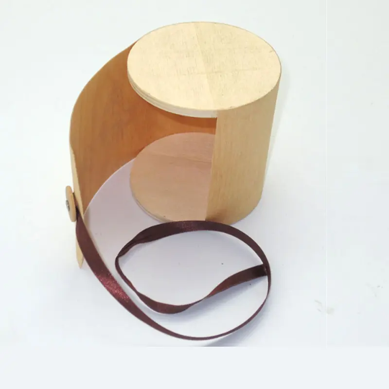 Round tube birch veneer soft bark cylindrical wooden cylinder packaging box