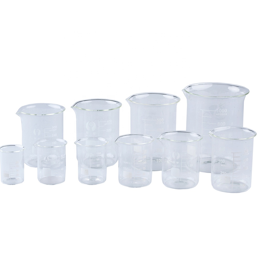 Laboratory Beaker Glass Beaker with Spout and Printed Graduations