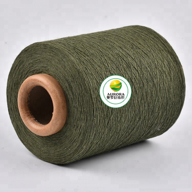 8S 800TPM Custom multi color dyed colors recycled cotton polyester blend carpet knitting yarn for rugs