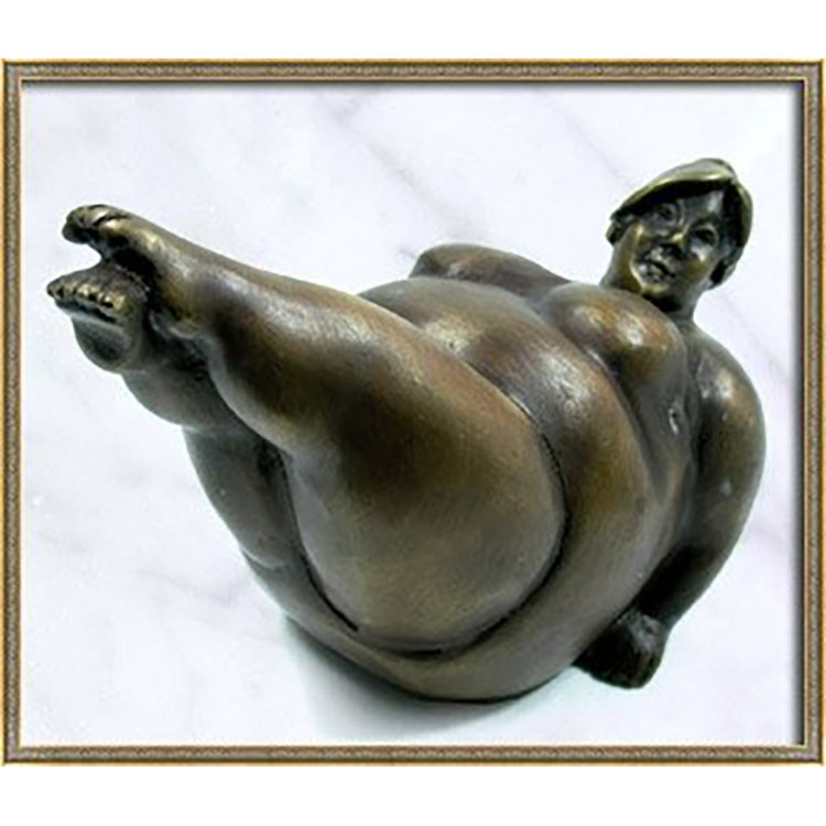 Горячие продаж статуя Бронзовый Йога поза скульптура fat lady