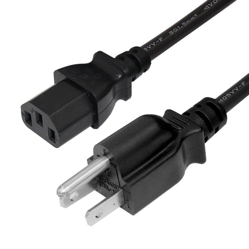 6ft сют 18AWG 250V 10A стандарт США NEMA5-15P в соответствии со стандартом IEC C13 штепсельная вилка стандарта США американский 3 зубец AC Power кордовый кабель