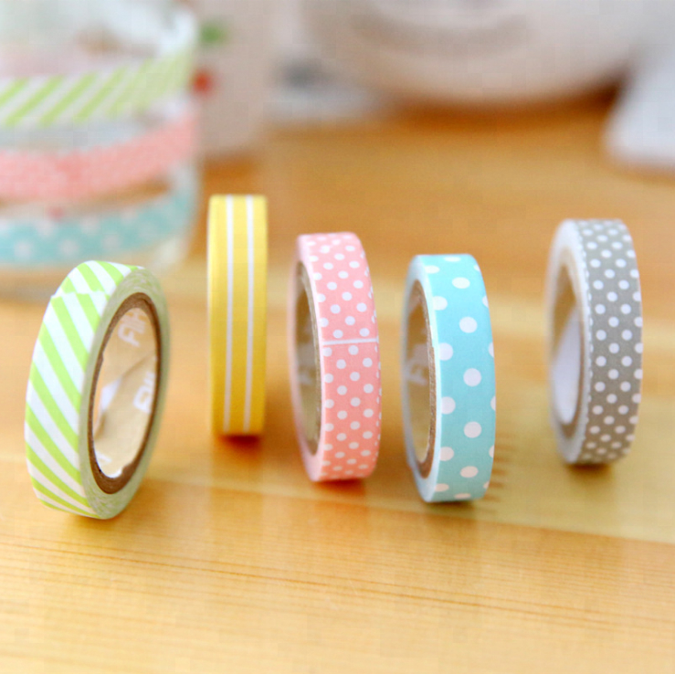 Stationery Learning goods Learning &office supplies Pure and fresh lovely Candy color Japanese DIY Washi paper Tape