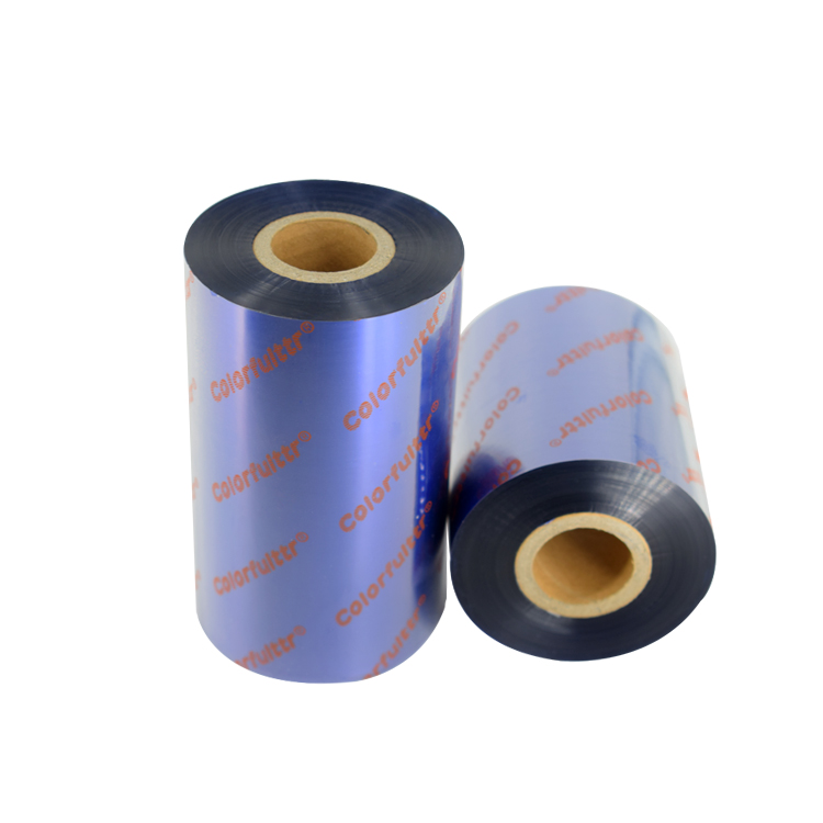 Превосходное сопротивление жары хорошее значение jumbo roll синий смолы печатных термальность передачи ленты из Китая этикетка завод