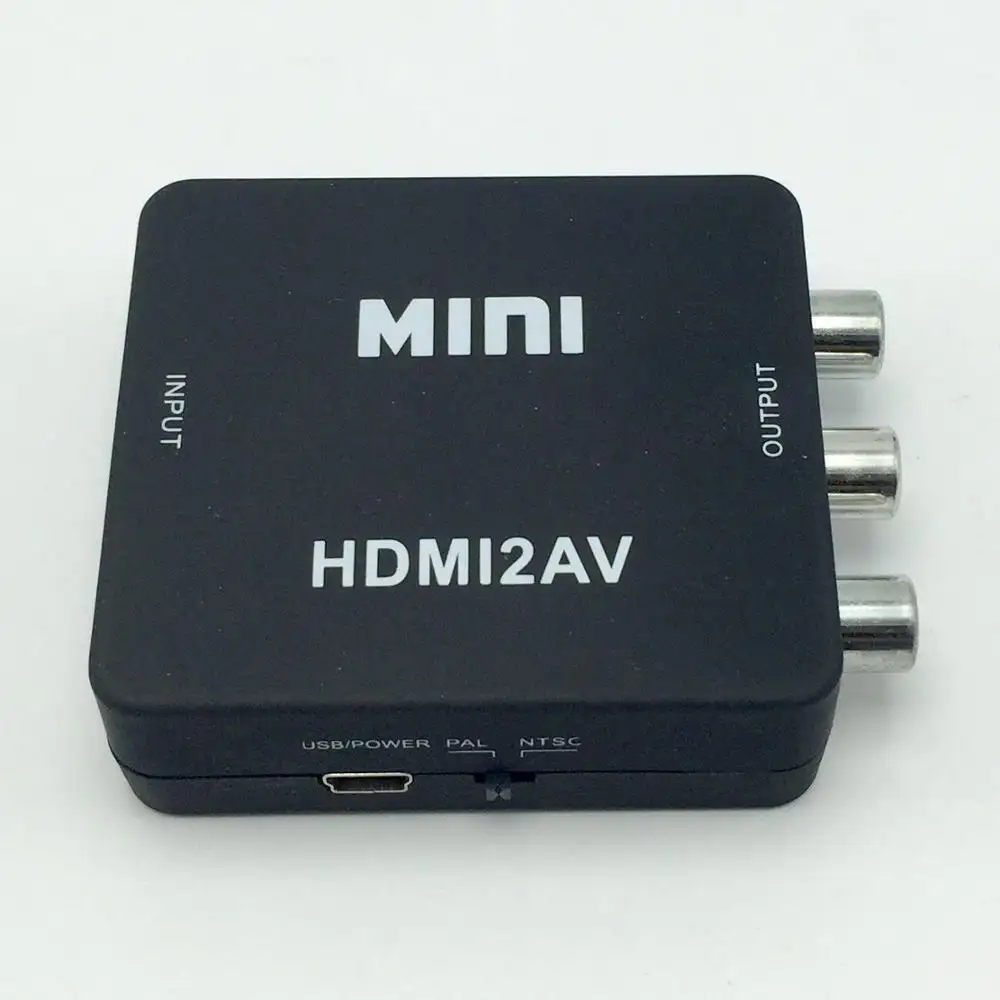 Черный преобразователь HDMI2AV с HD на AV 3 RCA CVBS видео компоси на аудио