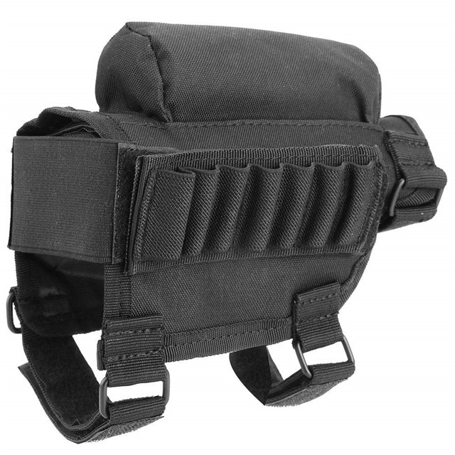 Tactical Adjustable Rifle Cheek Pad Buttstock Cartridge Holder Triple Hook and Loop Adjustment,Removable Padded Insert