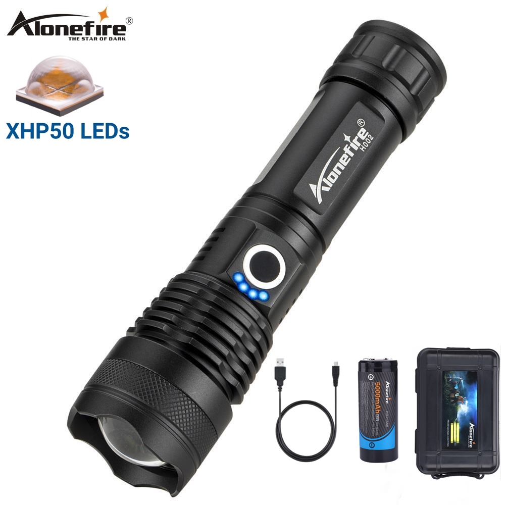 Alonefire H002 OEM Cree XHP50 светодиодный сверхмощный охотничий зум ультра яркий фонарик мощный полицейский патруль 26650 аккумулятор
