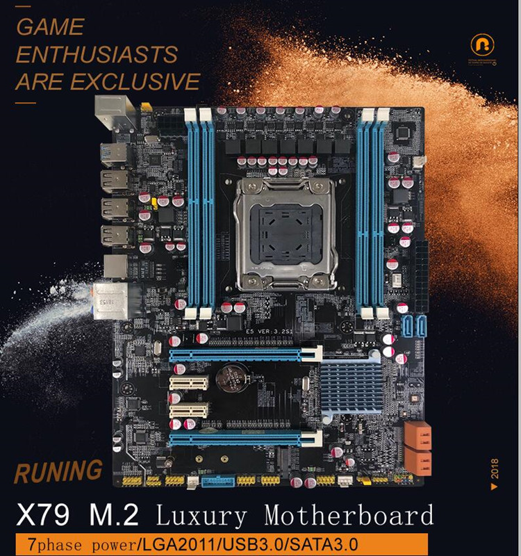 2016 новая материнская плата lga2011 x79 ECC без ECC и REG ram