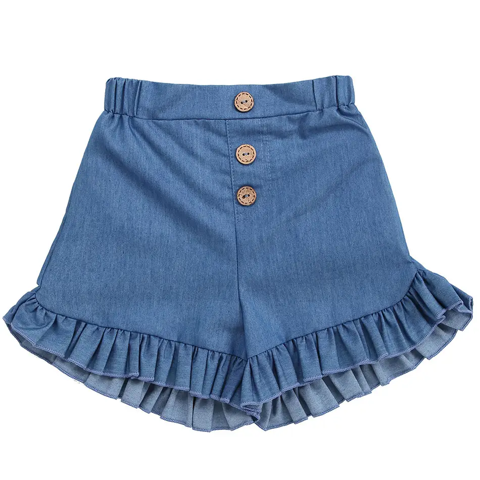 Fashion Girls Jeans Shorts Ruffle Denim Shorts for Baby Girls