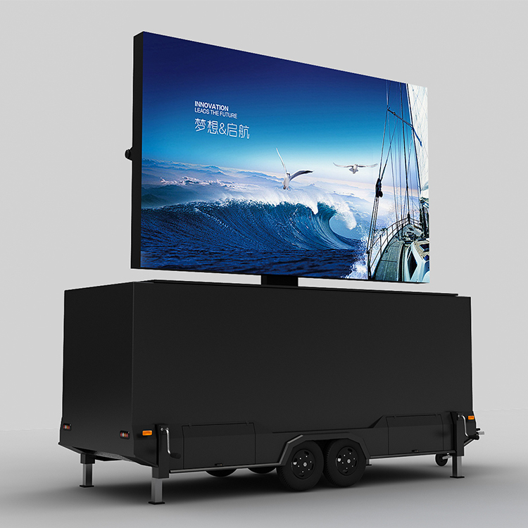 Outdoor full color EF16T easy to move mobile advertising led display trailer