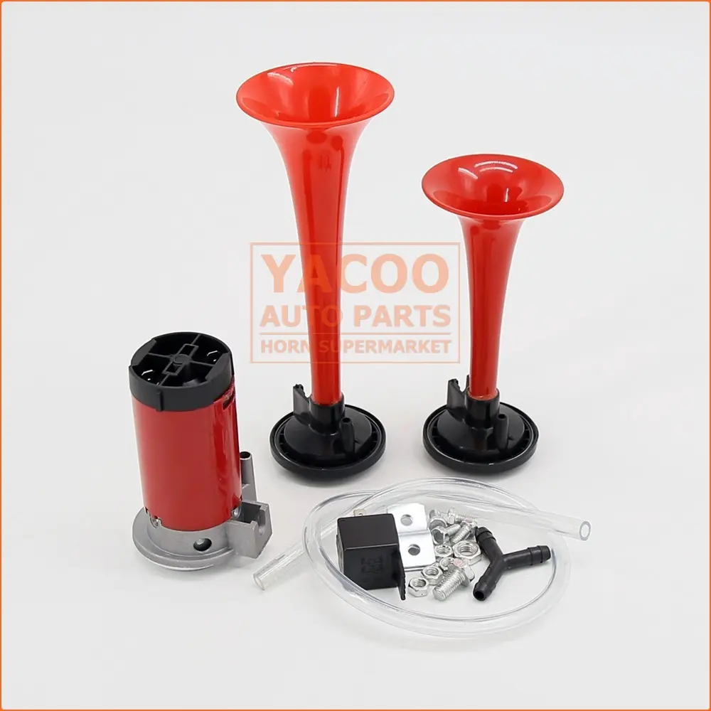 Popular Style Red Small Mini Plastic Car Air Horn 12v for Motorcycle Bus Ship with Klaxon Horn Relay