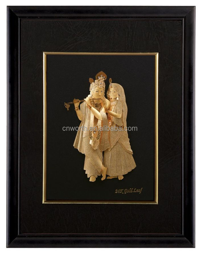 24K Gold Foil Picture Art and Craft Indian 24k gold foil 3d indian god for decoration or collection