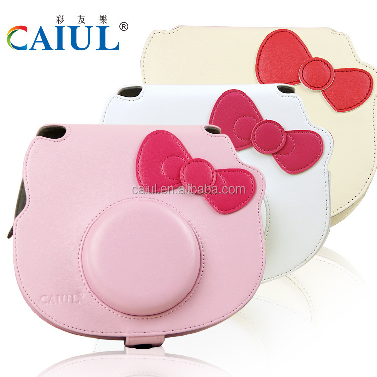 Мода камера сумка для fujifm Instax Mini Kitty-бежевый-розовый-белый