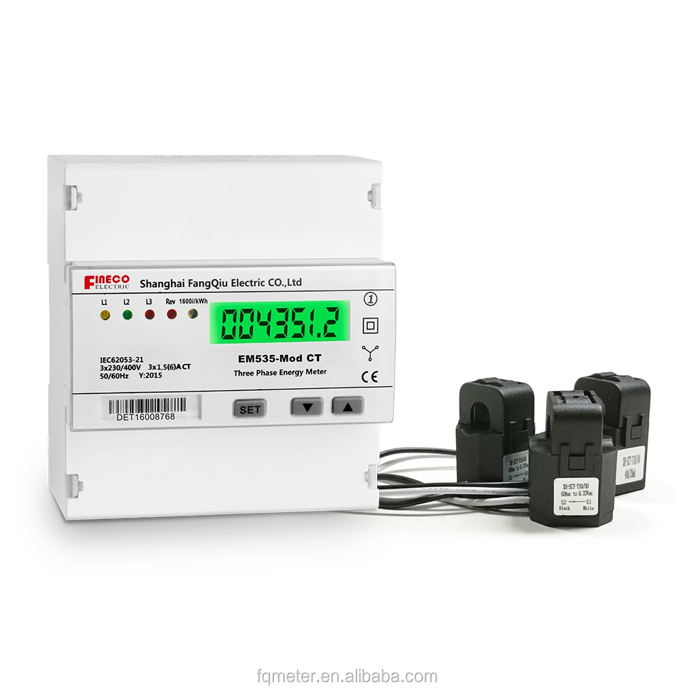 EM535-Mod CT 330mV входное напряжение переменно тока 3 фазы 4 провода rs485 modbus счетчик электроэнергии
