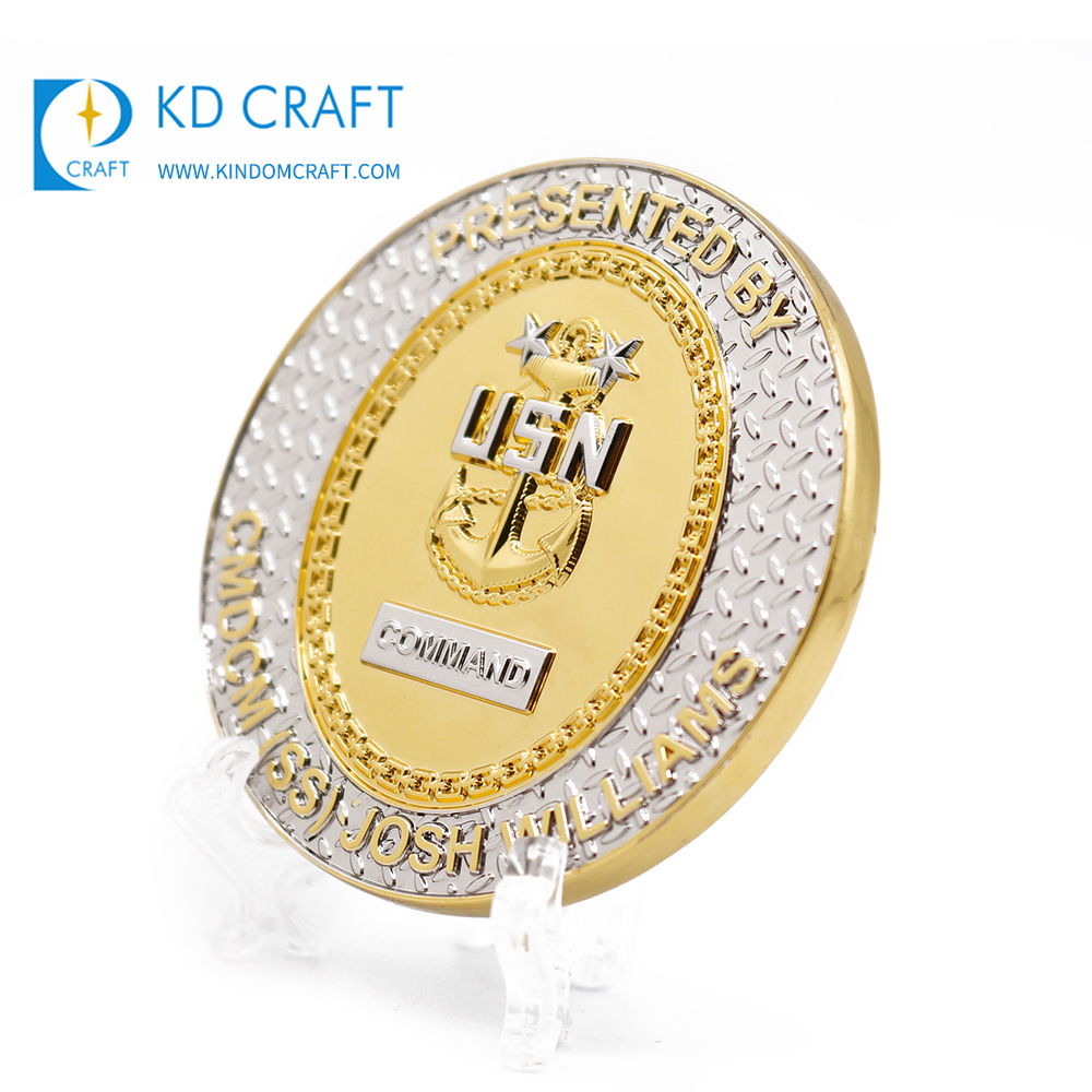 Wholesale china custom metal brass stamping gold silver double dual plating novelty coin for collection