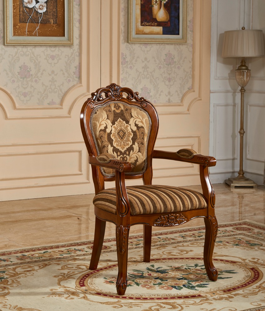 wholesale popular America luxury dining antique wood carved back chair