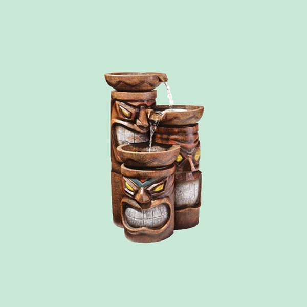 Новый онлайн Горячая продажа каскадные Aloha Tiki 3-Bowl садовый фонтан