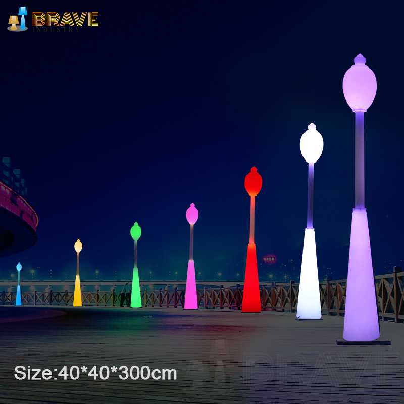 PE пластиковый IP65 водонепроницаемый уличный современный дорожный фонарь RGB цветной светодиодный уличный фонарь