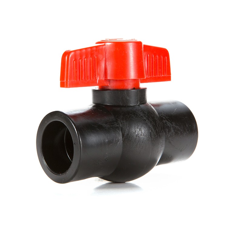 Полный пластиковый черный цвет hdpe подключения воды шаровой клапан