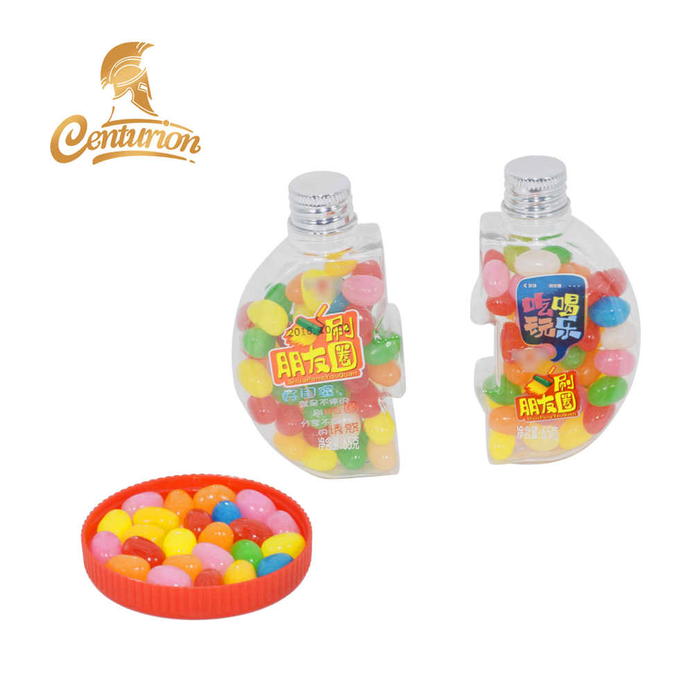 Two spliced funny bottle assorted bulk jelly beans soft candy