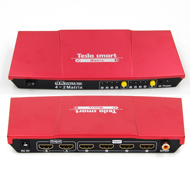 Фабричный 4x2 4K HDMI светодиодный ЖК-переключатель матрица 4 в 2 выхода поддерживает аудиовыход