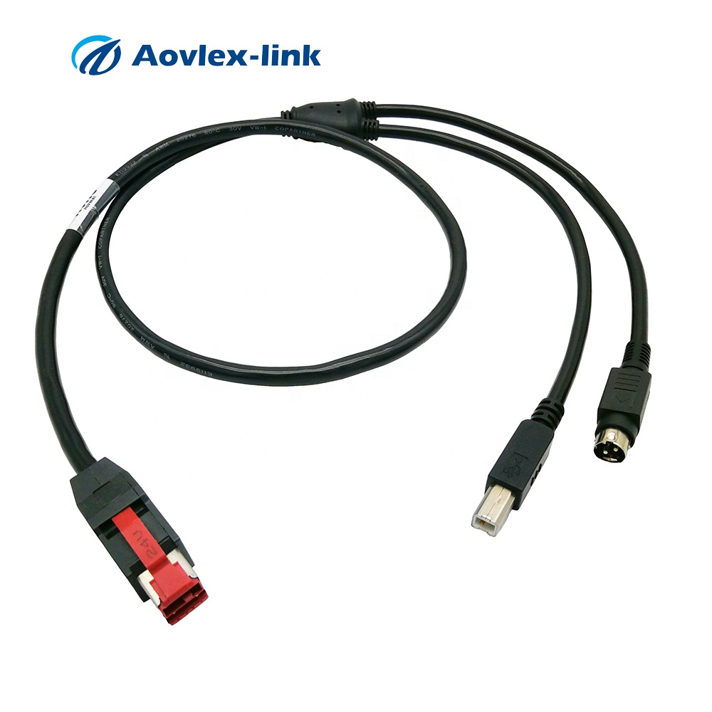 24V с питанием от usb к hosiden 3 pin plug & usb b кабеля Y сплиттер чековый принтер кабель эпос система пос терминала
