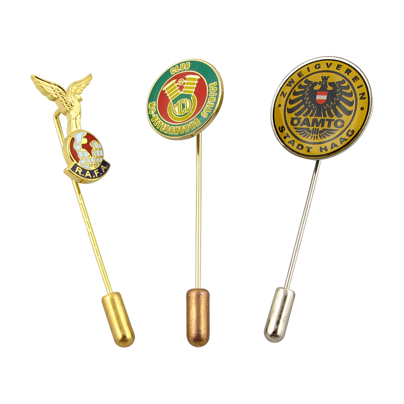Special design metal stick pin long needle lapel pin