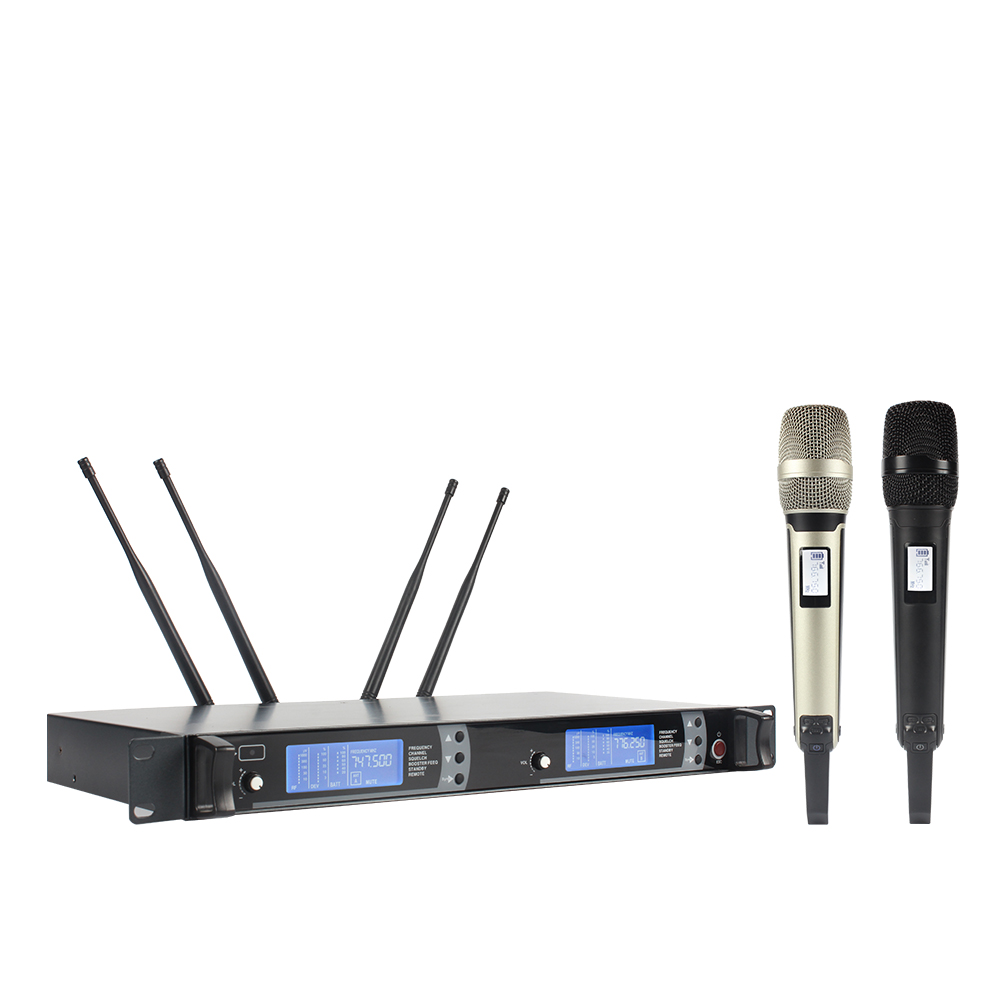 SKM-9000 Профессиональный Двухканальный беспроводной караоке-микрофон UHF
