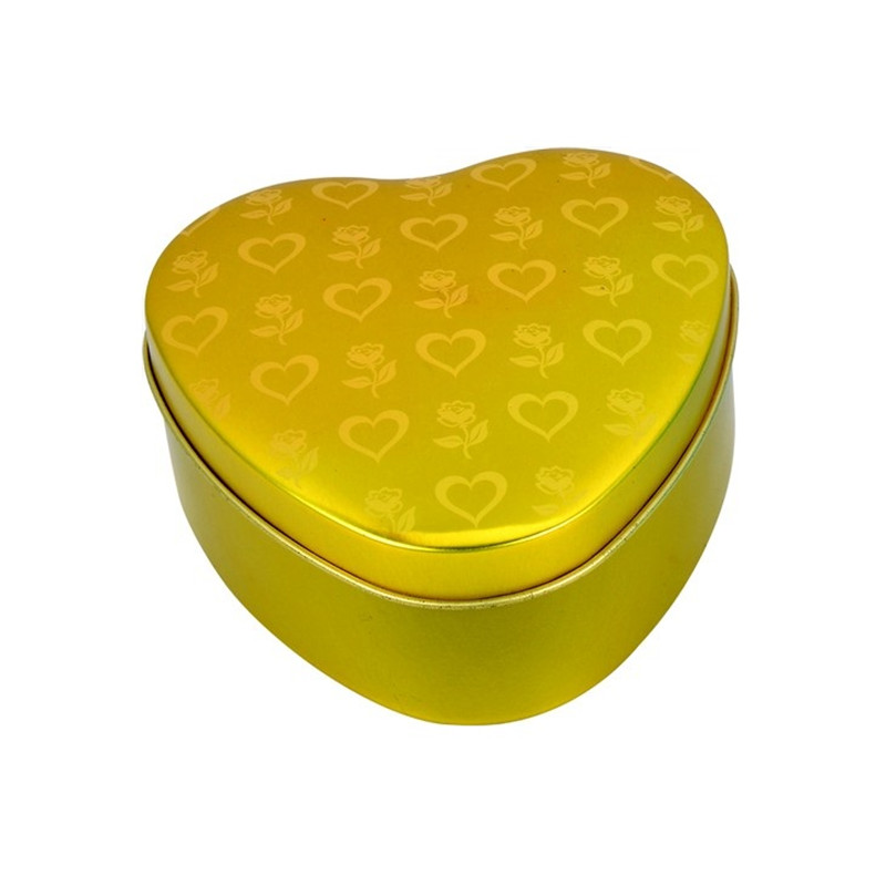 Eco-friendly heart shaped empty candy and chocolate tin box / multipurpose tin can