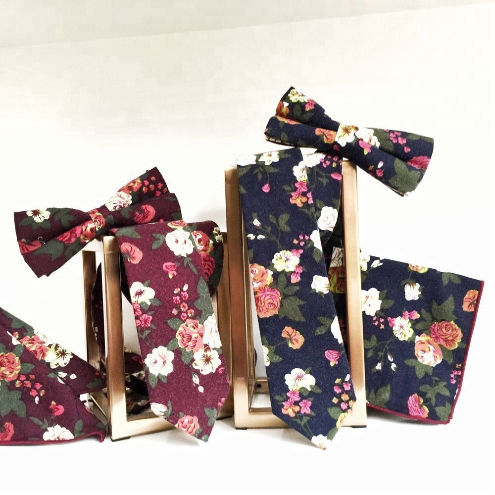 100% Cotton Fashion Wedding Tie Set