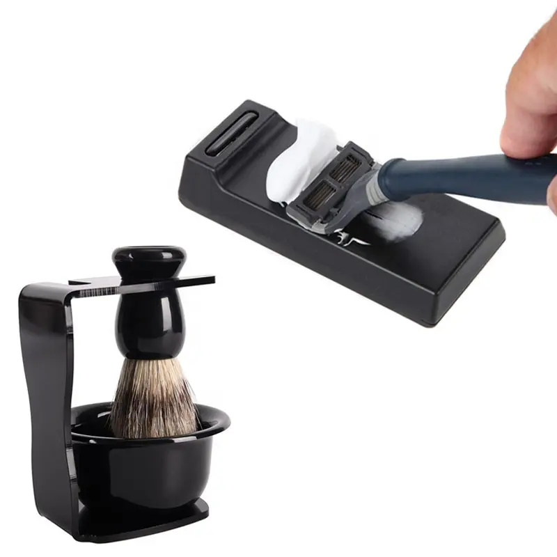 For Gillette Razor Blade Sharpener with Acrylic Stand Soap Bowl Shaving Brush Best Shaving Accessory Set