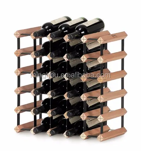 30 bottle assembled wine rack wood wine bottle rack