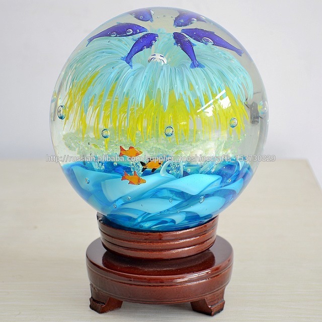 G004 световой стеклянный шар, круглый стеклянный шар, стекла ремесел, 13cm море стекла мяч, декоративные стеклянные шарики