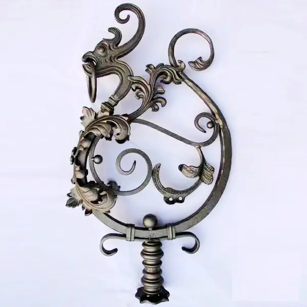 JYD Decorative Indoor Stair Beginning Wrought Iron Dragon Newel Post For Sale