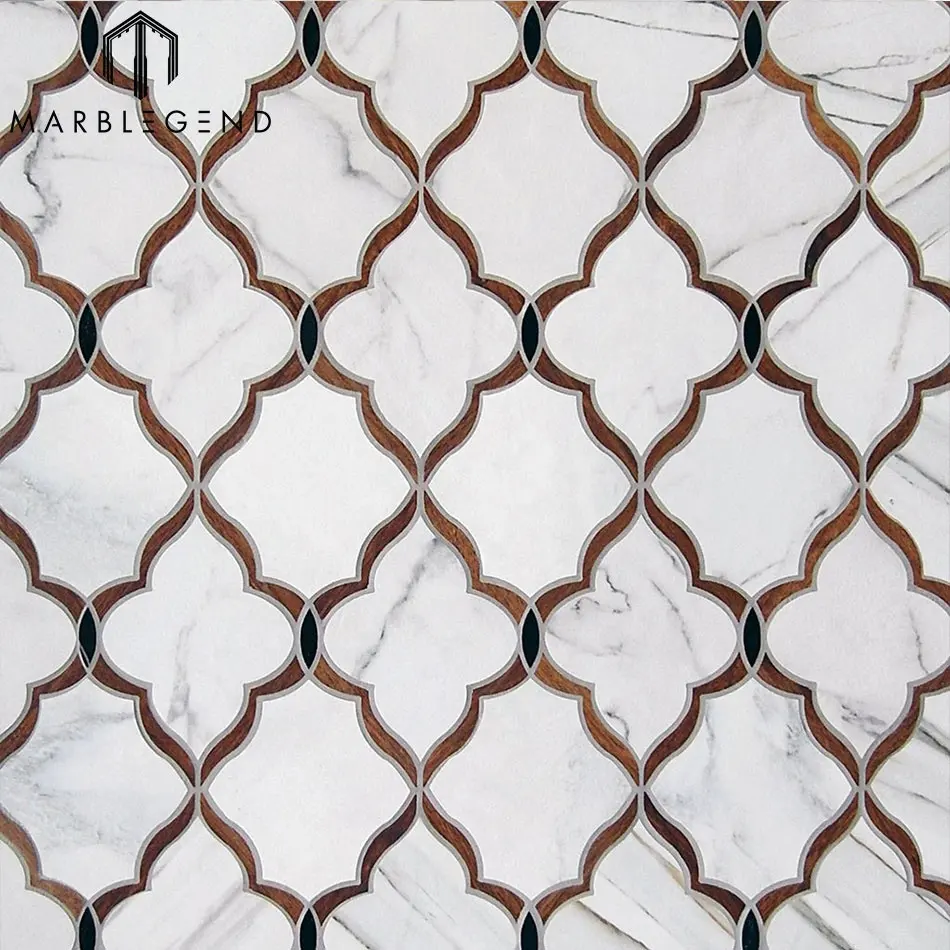 Marble Tile Factory Wholesale Decorative Wood Marble Mosaic Tiles For Bathroom