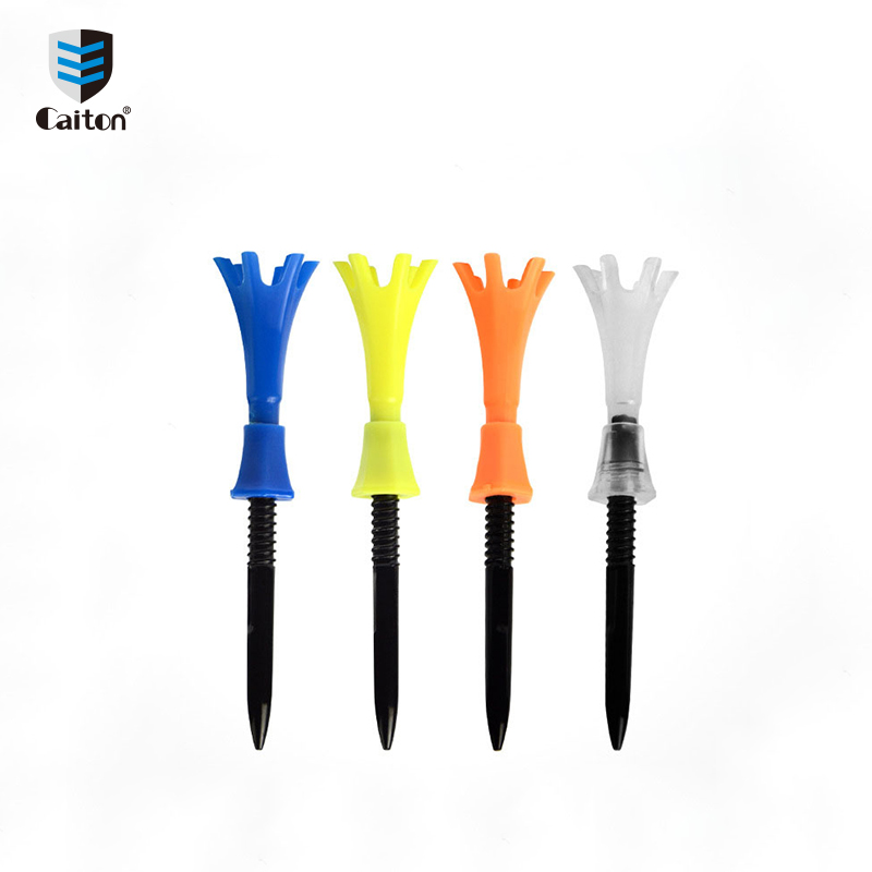 2018 New Arrival Custom Adjustable Plastic Step Down Castle Golf Tees, 3.15 Inches(80mm) , 3 PCS Packed , Random Colors T204