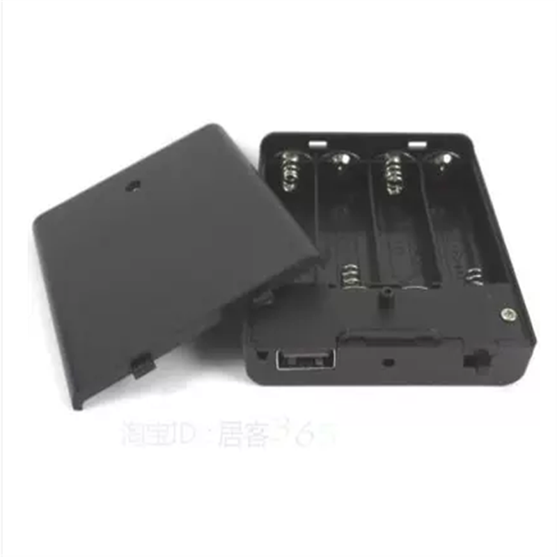 Высококачественный держатель аккумулятора 4aa с USB-портом, крышкой и переключателем ВКЛ/ВЫКЛ.