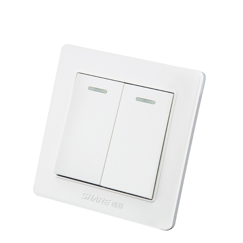BS хорошего качества 250VAC 16amp белый панели кнопочный переключатель 2 gang 2 способ настенный выключатель 86*86 мм для BS/Саудовскую Аравию/Вьетнам/Ближний Восток