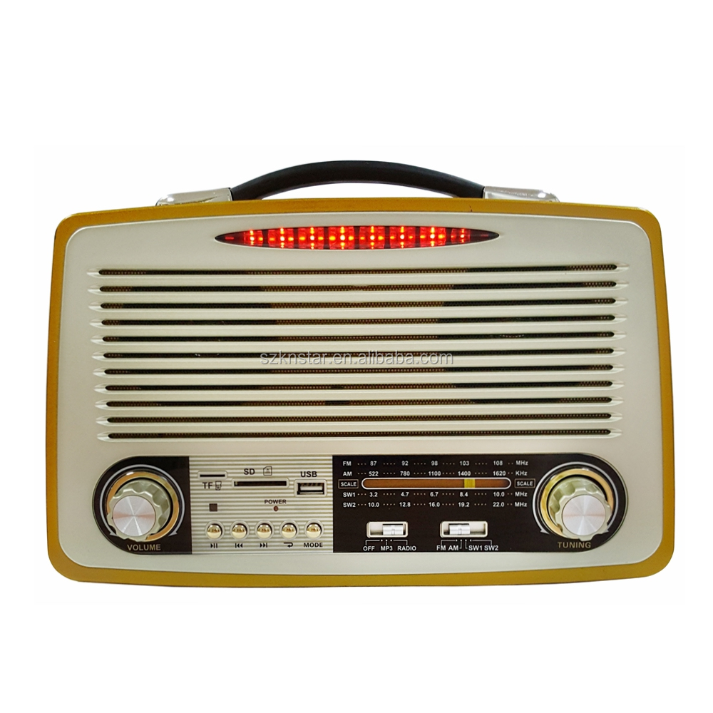 Деревянное Ретро Радио Kemai MD-1700BT USB TF AM FM SW