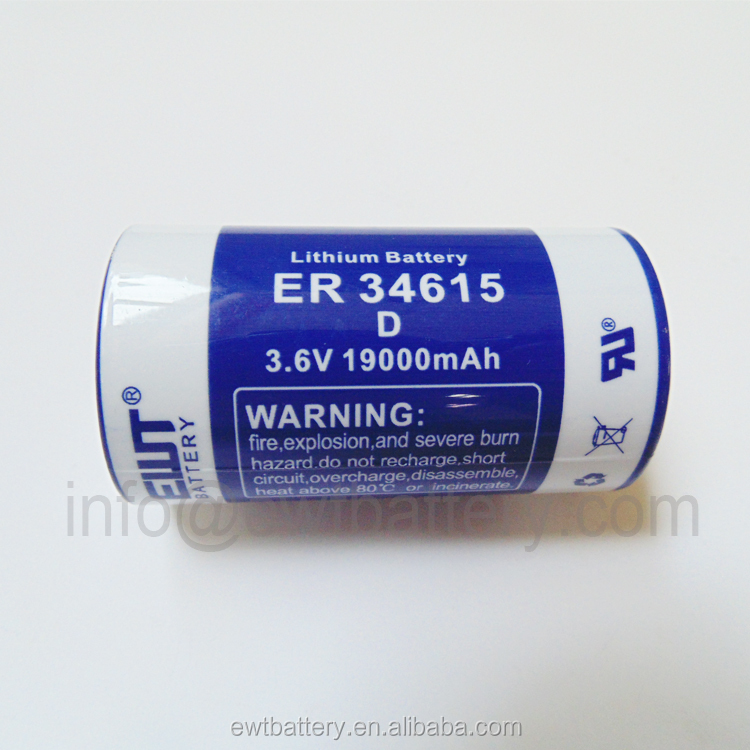 Тип энергии Li-SOCl2 ER34615 19000mAh 3,6 V литиевая батарея для TPMS, материнская плата компьютера, gps-трекер