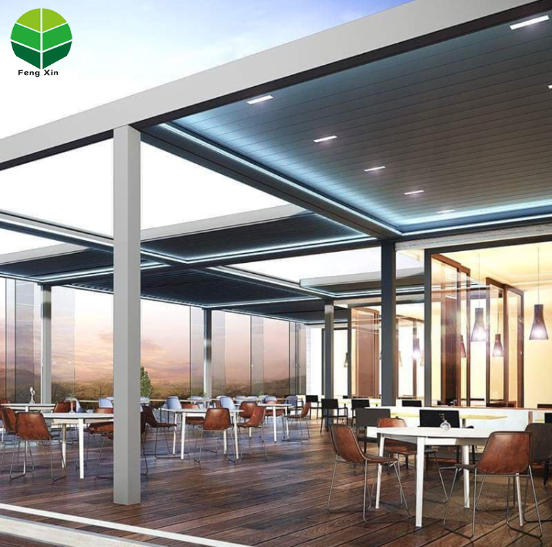 Наружный сад Алюминиевый Лувр на крыше моторизованный bioclimatic pergola наборы