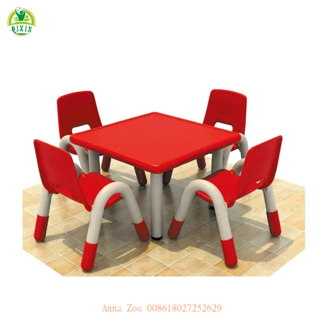 CE approved preschool plastic children table and chair/children school furniture/colorful table kids QX-193D
