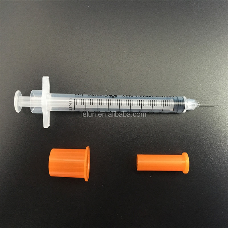 Free colored insulin syringe with needle 0.3ml 0.5ml 1ml